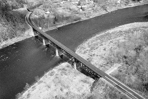 Aerial View Erie Railway Bridge Millrift Pennsylvania PA Reprint Postcard