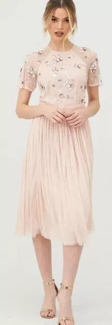 Very Embellished Tulle Bridesmaid Dress - Blush - Size 18 - RRP £75.