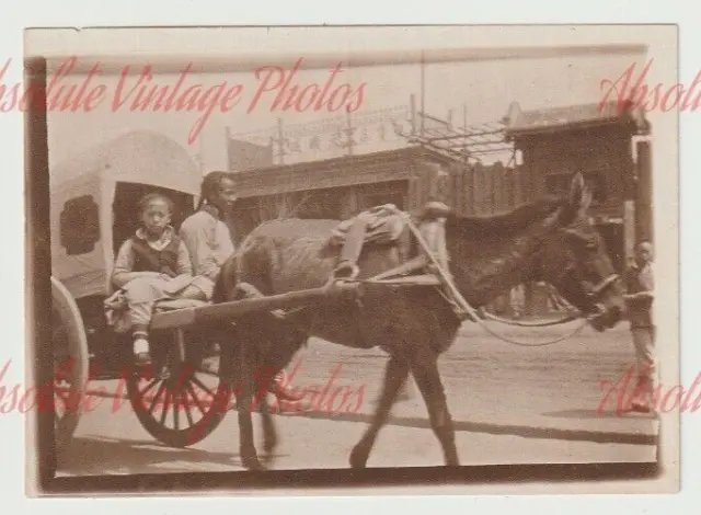 Old Photo Chinese Transport Peking / Beijing China Vintage C.1920