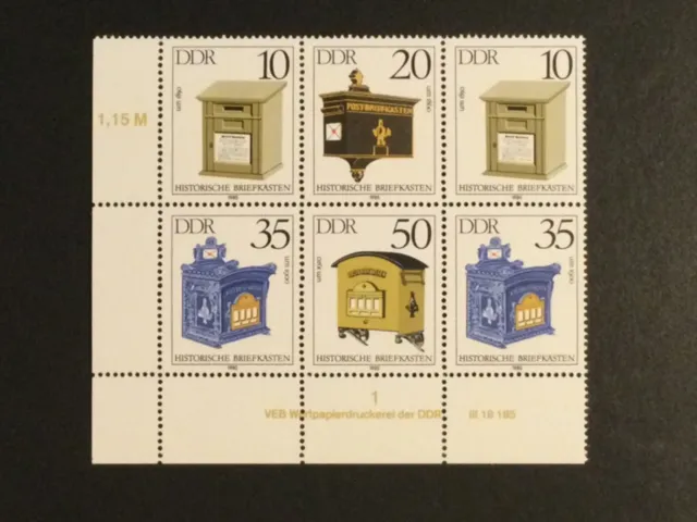 DDR 1985 postfrisch Mi-Nr 2924-2927** Zusammendruck XXL Druckvermerk, Eckrand
