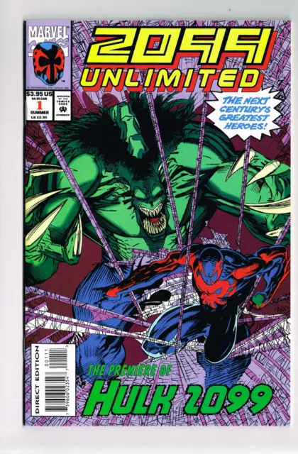 2099 UNLIMITED #1 & 2 MARVEL COMICS 1993 LOT NM+ 1st HULK 2099 + SPIDER-MAN 2099