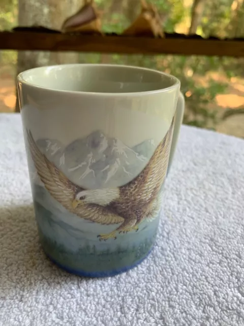 VTG Otagiri Mug Coffee Tea American Bald Eagle Soaring Wings Made In Japan