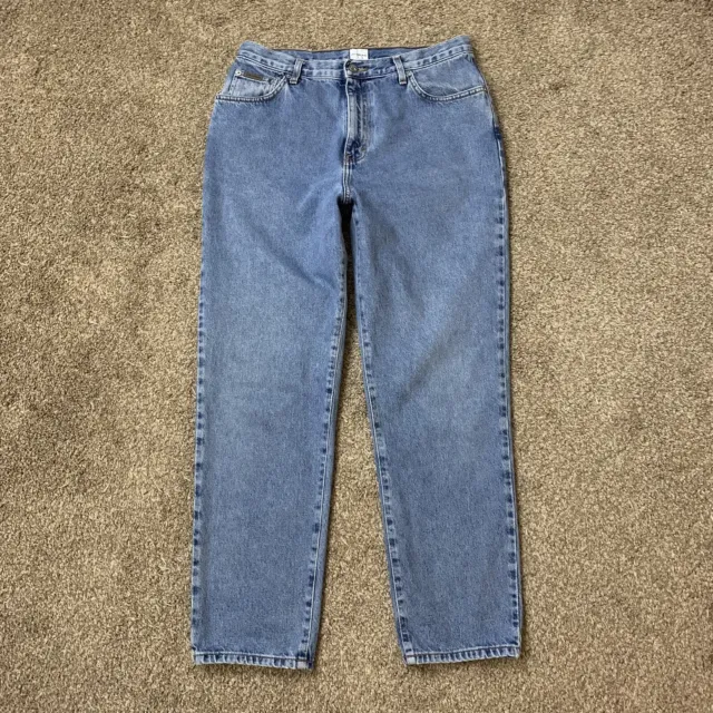 Vintage Calvin Klein Womens 16 Blue Denim Straight Mom Jeans 90s Stone Wash