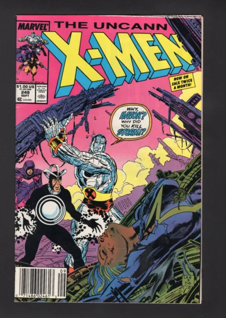 Uncanny X-Men #248 Vol. 1 1st Artwork On X-Men By Jim Lee Marvel Comics '89 VF