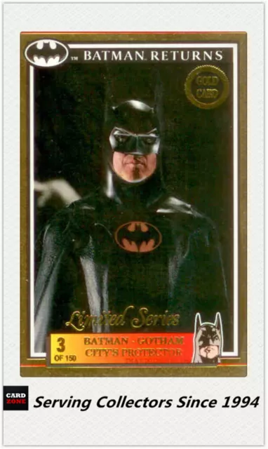 1992 Australia Dynamic Batman Returns Movie Gold Card No3 Batman-Gotham