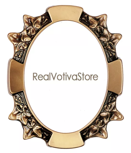 Cornice ovale in bronzo decorata (mod. "Edera")