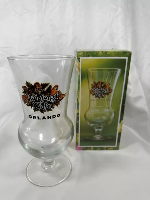 Orlando Rainforest Cafe Hurricane Souvenir Pint Glass 8" X 3.5" Original Box