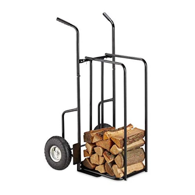 Orework Carrello PortaLegna Con Ruote, Marrone, 52 X 43 X 33 Cm, Pratico Per Trasporto E Stoccaggio Vicino Al Camino