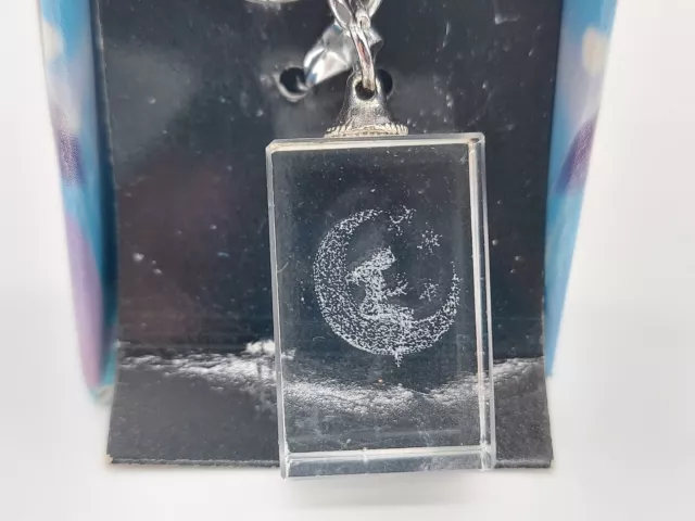 3-D Crystal Brand New Laser Sculptured Girl-On-The-Moon Key Chain 3