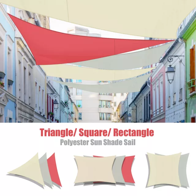 Sun Shade Sail 97% UV Block Rectangle/Triangle/Square Top Canopy Outdoor Patio