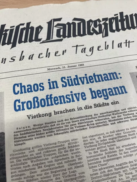 Fränkische Landeszeitung Ansbacher Tagblatt 31. Januar 1968, ARO, Edeka