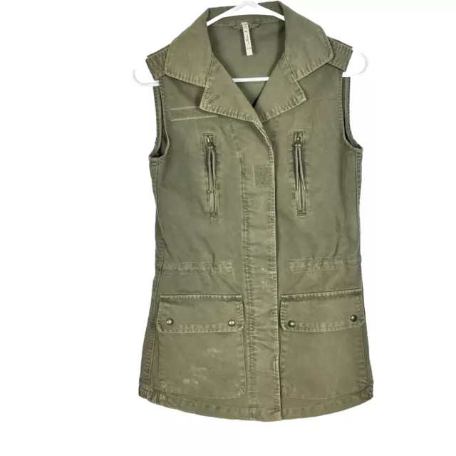Willow & Clay Anthropologie (Size XS) Women’s Army Green Military Vest Jacket