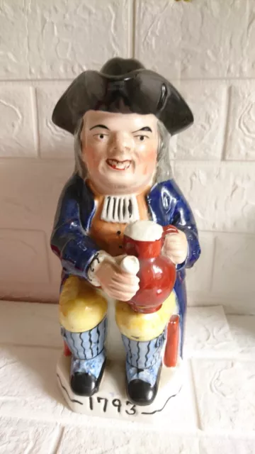 Early Antique Staffordshire Toby Jug. "1793". With Hat Lid. Rare! 🇬🇧