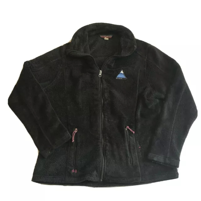 Sugarloaf Ski Black Diamond Fleece Embroidered Zip Jacket Coat Womens Size Large