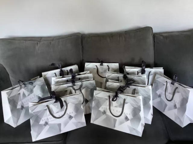 11x Harvey Nichols “Beauty Bazaar “ Medium  Grey, White Gift Bags with Ribbon BN