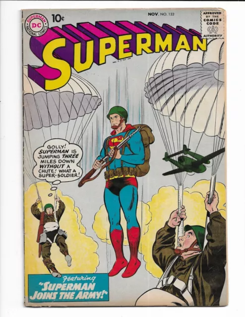 Superman 133 - Vg+ 4.5 - Lois Lane - Green Kyptonite - Perry White (1959)