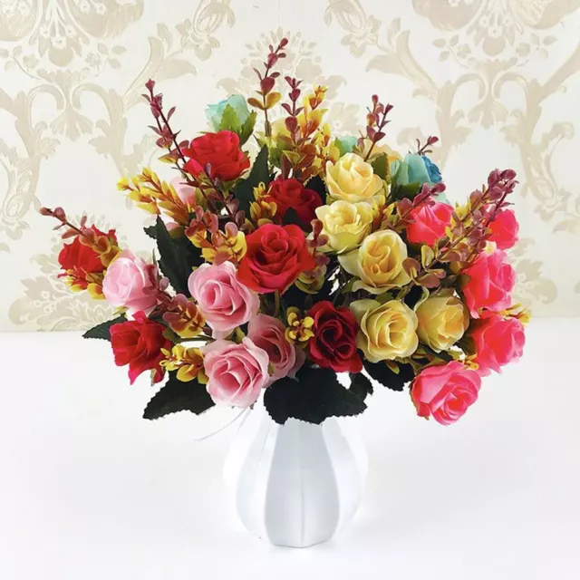 Bouquet captivant 12 têtes fleur de rose artificielle bouquet cadeau de mariage