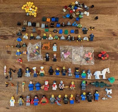huge lot of lego minifigures