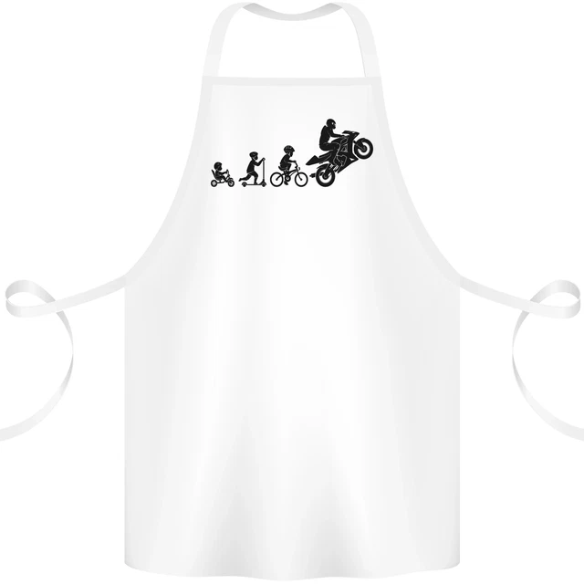 Motorbike Evolution Funny Biker Motorcycle Cotton Apron 100% Organic