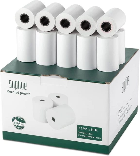 Thermal Receipt Paper 2 1/4" ×50Ft (50 Rolls) BPA Free Fit Register Pri