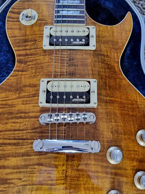 Vintage V100AFD Flamed Amber Paradise Electric Guitar