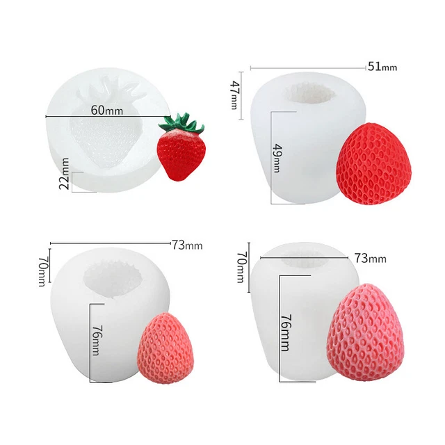 Creative Strawberry Candle Silicone Mold DIY Fruit Series Aroma Candle Mold ql