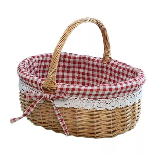 Cesta de Mimbre Cestas de Regalo Cesta de Picnic Tejida de Sauce Ovalada Va1901