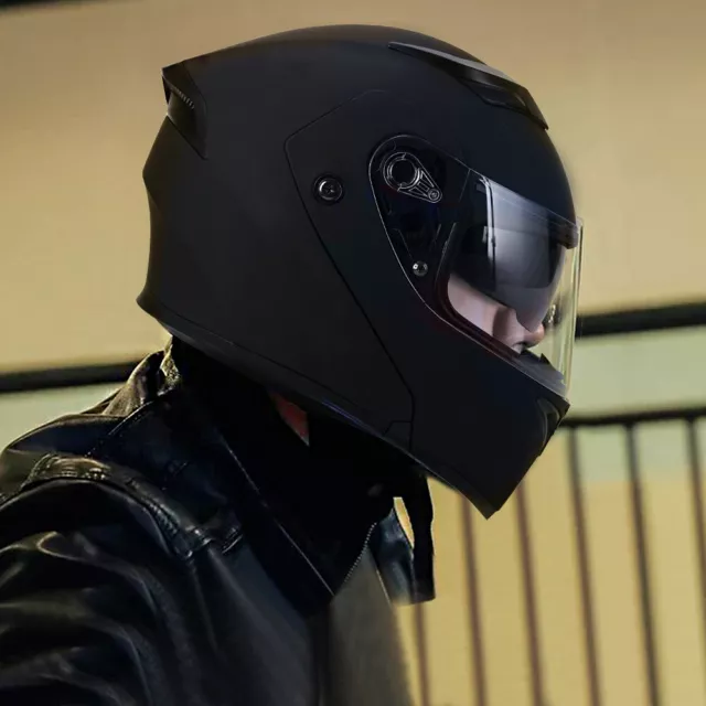 DOT Helmet Flip up Modular Full Face Motorcycle Dual Visor Motocross M L XL XXL