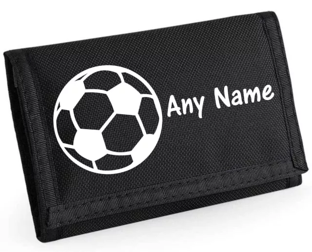 Football Ball Design Personalised Boys Kids Ripper Wallet With Coin Holder, Xmas
