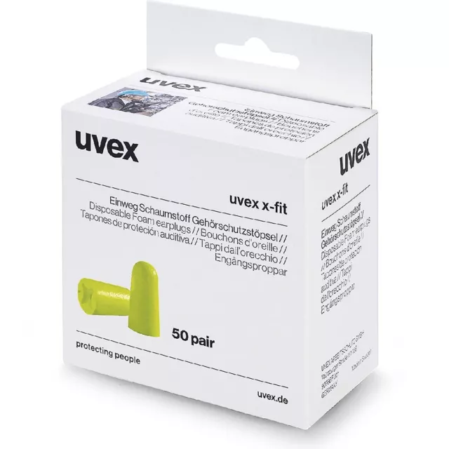 uvex X-Fit Disposable Earplugs (Pack of 50 Pairs)