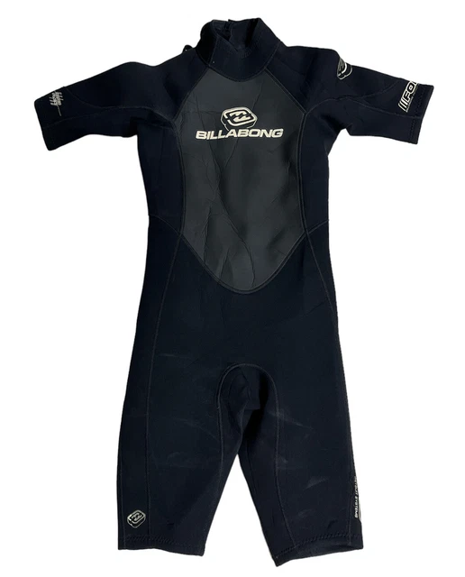 Billabong Womens FOIL Back Zip Short Sleeve Wet Suit Black 99064 Size XS