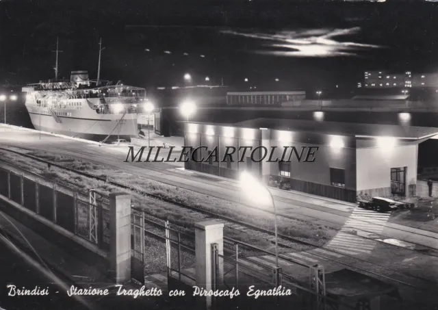 BRINDISI:  Stazione traghetto con Piroscafo Egnathia   1963