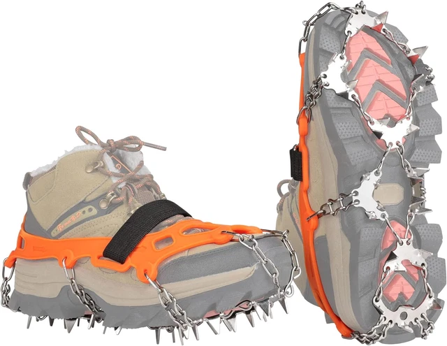 4 Paia Ramponi Antiscivolo LIFKOME - Cinghie Elastiche Per Scarpe Da Escursionismo Invernale