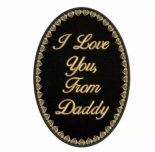 I Love Dad Patch Embroidered iron-on Applique Family Daughter Heart Memories