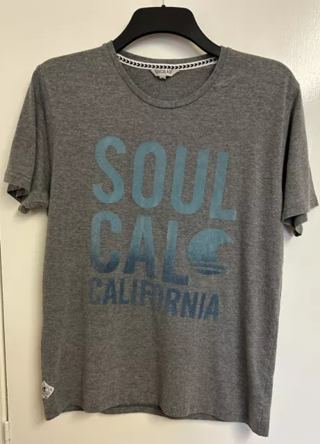 SOULCAL & CO Woman’s Grey With Blue Logo Print Polo T-Shirt Ladies Size XL