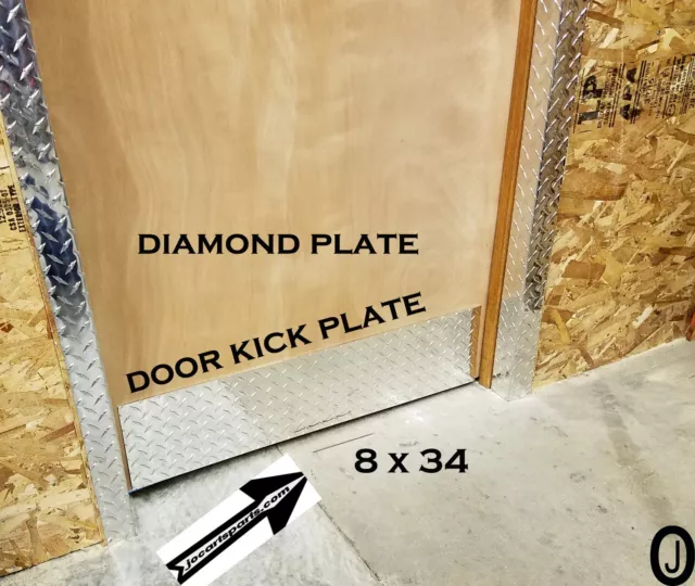 Door Kick Plate Highly Polished 3003 grade Aluminum Diamond Plate 8" x 34"