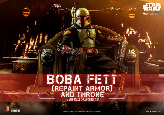 STAR WARS BOBA FETT REPAINT ARMOR AND THRONE 1/6 in Brown Box Hot Toys Sideshow