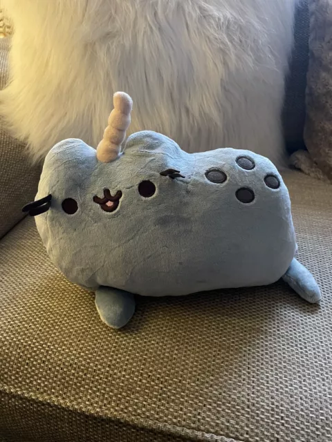 Pusheen The Cat Blue Narwhal Large 10" Soft Toy By GUND Kawaii Cute Plushie Cat