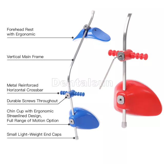 Dental Orthodontic Forward Adjustable Reverse Pull Headgear Single Bar Blue/Red
