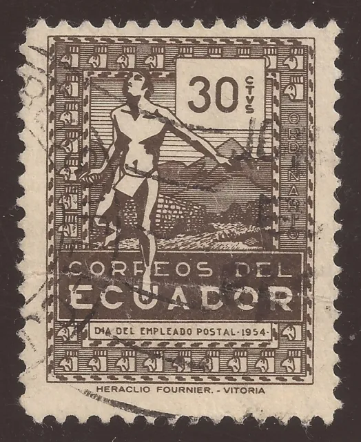Ecuador 581 1954 Día del empleado postal Usado