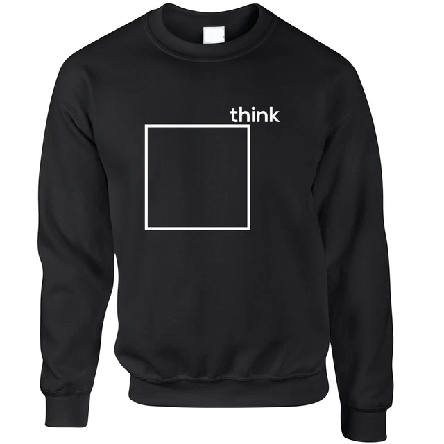 Felpa Think Outside The Box Maglione Joke Nerd Geek Grafica Novità Pun