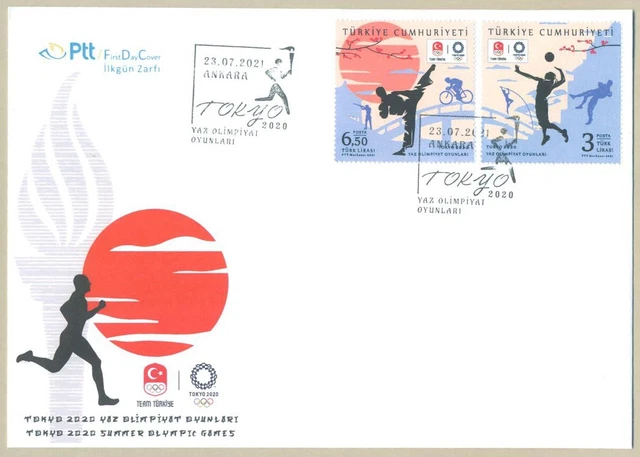 Turkey 2021 Mnh Fdc Tokyo 2020 Summer Olympic Games First Day Cover