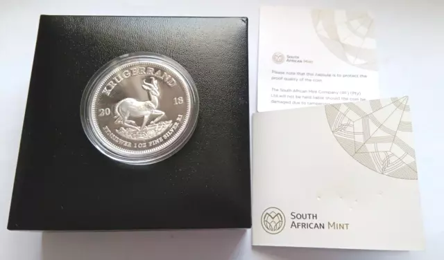 2018 South Africa **Krugerrand** 1 Oz .999 Silver Proof Coin