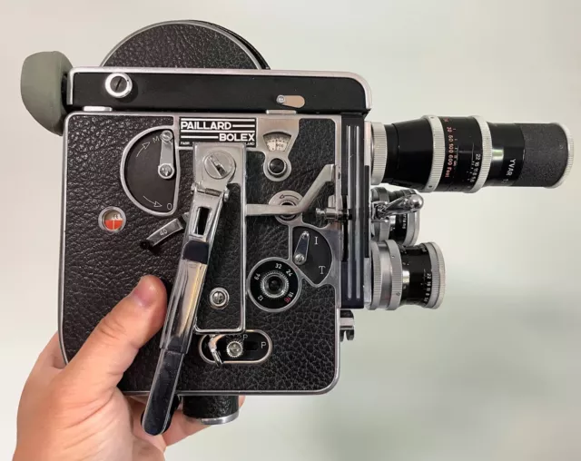 BOLEX Reflex REX 1 Vintage H16 16mm MOVIE CAMERA with 3 Kern RX Lenses