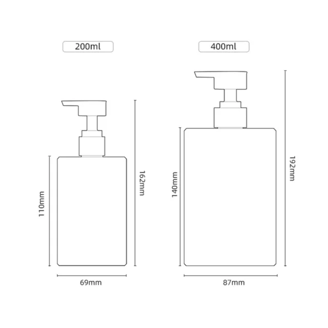 200ml/400ml Soap Dispenser Shampoo Pump Bottles Cream Lotion Bottle Container 2