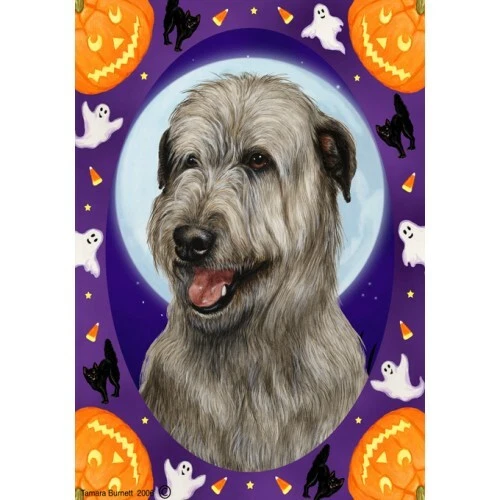 Halloween Garden Flag - Grey Irish Wolfhound 123291