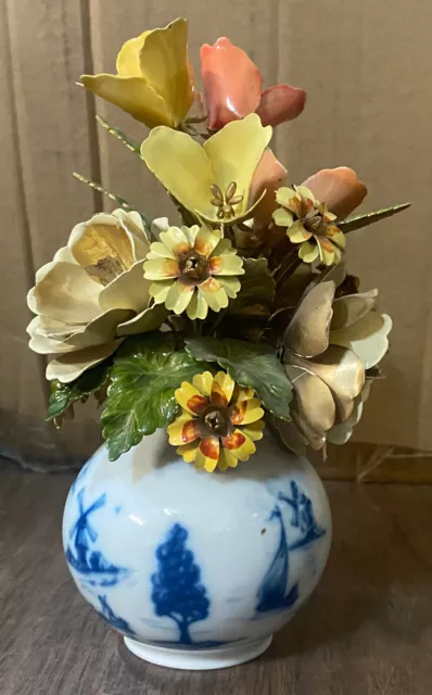 Vintage 1980 THE ROYAL DUTCH BOUQUET Igor Carl Faberge Flower Vase Franklin Mint