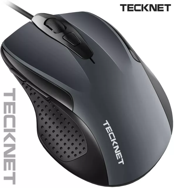 TeckNet Wired Mouse USB Optical Scroll Mice Wheel For PC Laptop Computer 2000DPI