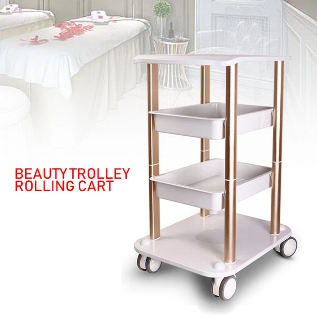 Rolling Trolley Cart SPA Beauty Salon Storage Equipment Machine Organizer Stand