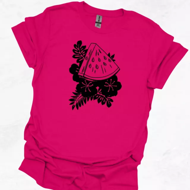 Womens Watermelon Graphic T-Shirt Tee Pink Sz M-XL Foodie Gift Unisex Soft Style